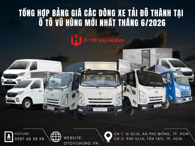Bảng Giá Xe Tải Đô Thành Tháng 6/2026 Tại Ô Tô Vũ Hùng