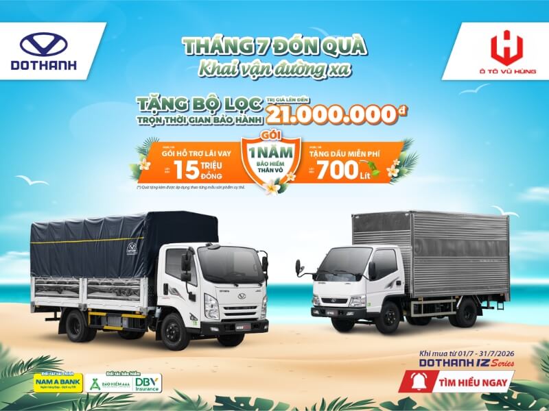 Bùng Nổ Khuyến Mãi Xe Tải Đô Thành Tháng 7/2026 Tại Ô Tô Vũ Hùng: Sắm Tải Ngay – X2 Ưu Đãi